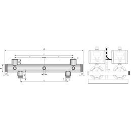 Siurbimo kolektorius (3) hidroforas 2,5 "+3x1 1/2" 6641