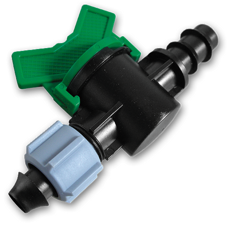 PE žarnos jungtis su veržle ir vožtuvu, 16 mm žarnos jungtis -DSWZ14-16L