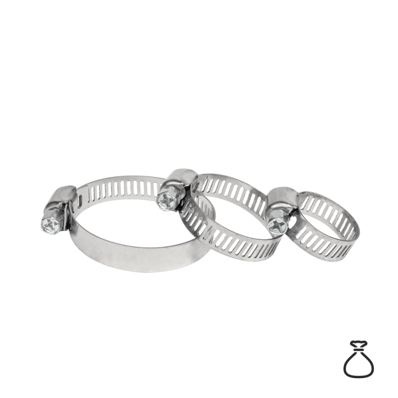 Nerūdijančio plieno AMERIKIEČIŠKO TIPO sliekinių spaustuvų rinkinys, kurių diapazonas yra 6–38 mm -AMTW2W SET1/8