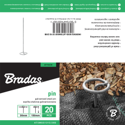 Cinkuotas metalinis kaištis „G“ formos -ATSMGG1315/20B