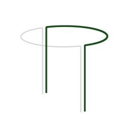 Žiedinė augalų atrama, 1/2 apskritimo, skersmuo 40 cm / aukštis 55 cm -TYRP44055