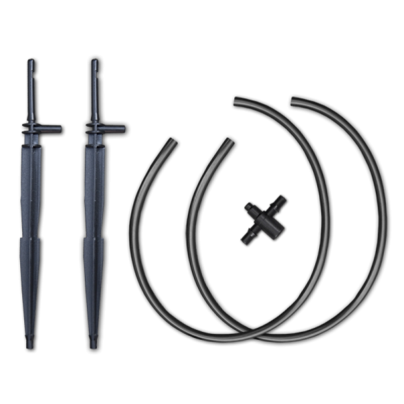 Tiesus lazdelės formos lašintuvas su dviem jungtimis ir dviguba 50 cm žarna -DSK-2121L