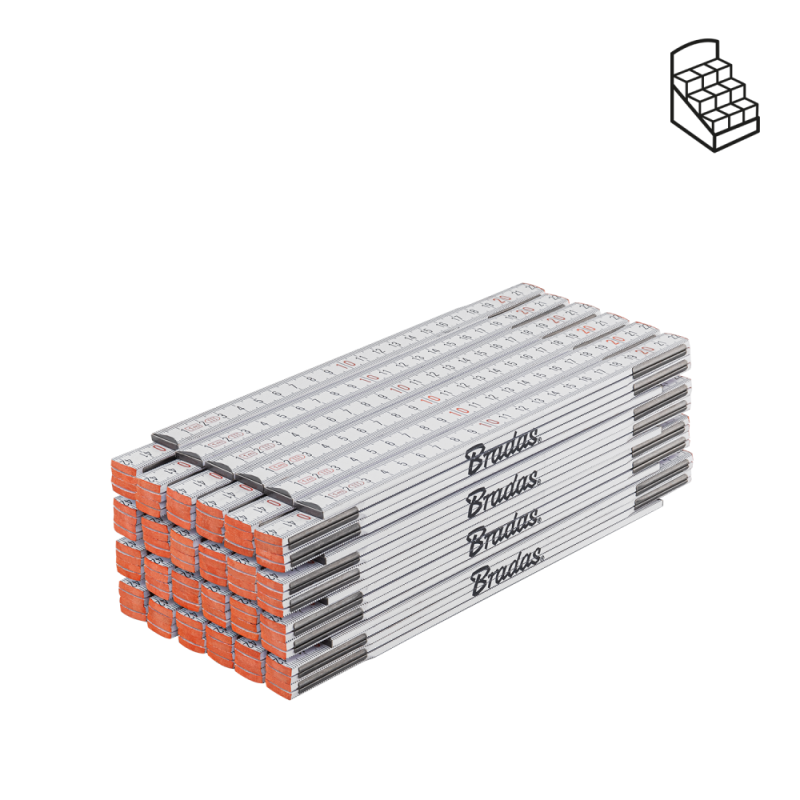 MEDINĖ sulankstoma liniuotė 1 m -DIY-MFW11WH/24BOX