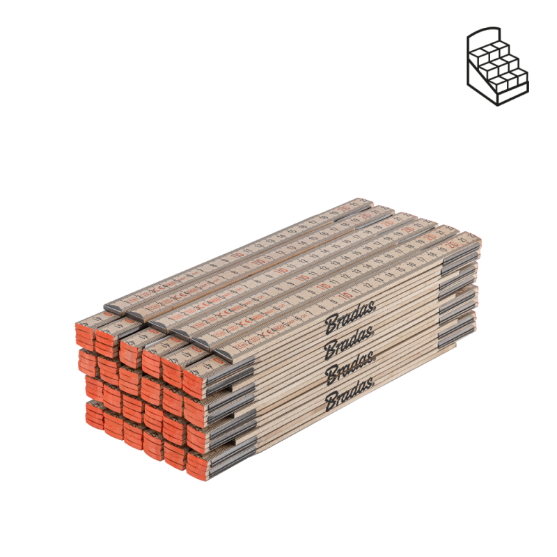 MEDINĖ sulankstoma liniuotė 1 m -DIY-MFW11WD/24BOX