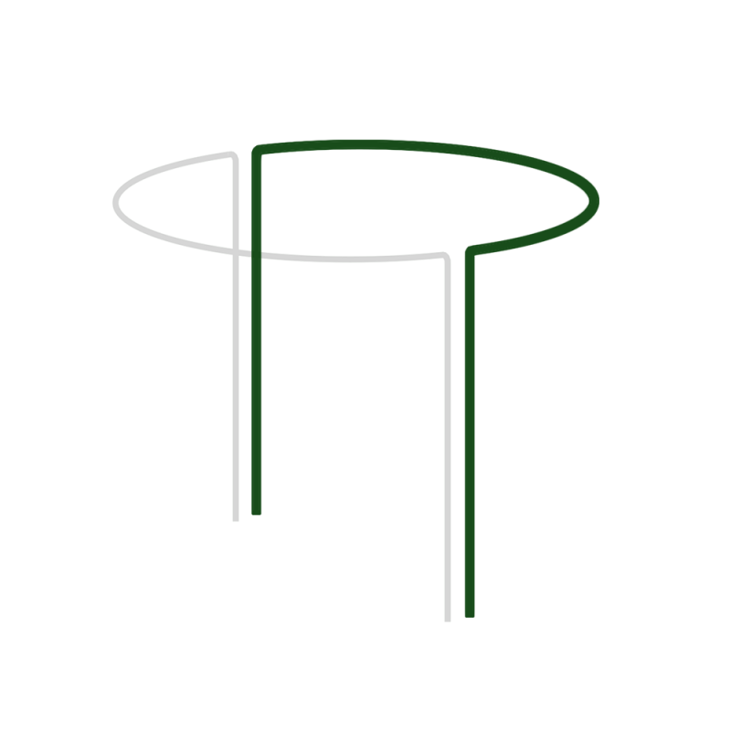 Žiedinė atrama augalams 1/2 apskritimo, 40 cm skersmens / 70 cm aukščio -TYRP44070