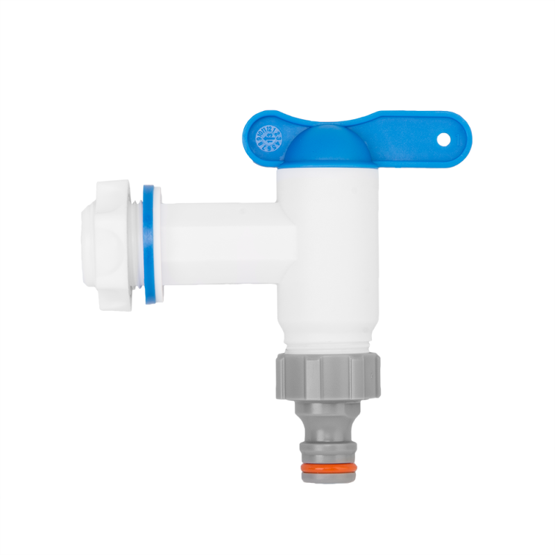 PP čiaupas su 3/4" GZ įvadu, 3/4" GZ išvadu + nipeliu - baltas -GTM3434PP/WHITE