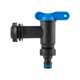 PP čiaupas su 3/4" GZ įvadu, 3/4" GZ išvadu + nipeliu - juodas -GTM3434PP/BLACK