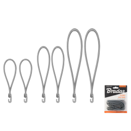 Elastinių juostų rinkinys su PVC BUNGEE HOOK kabliuku -BCH3-04SET1GY-B