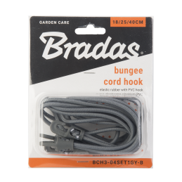 Elastinių juostų rinkinys su PVC BUNGEE HOOK kabliuku -BCH3-04SET1GY-B