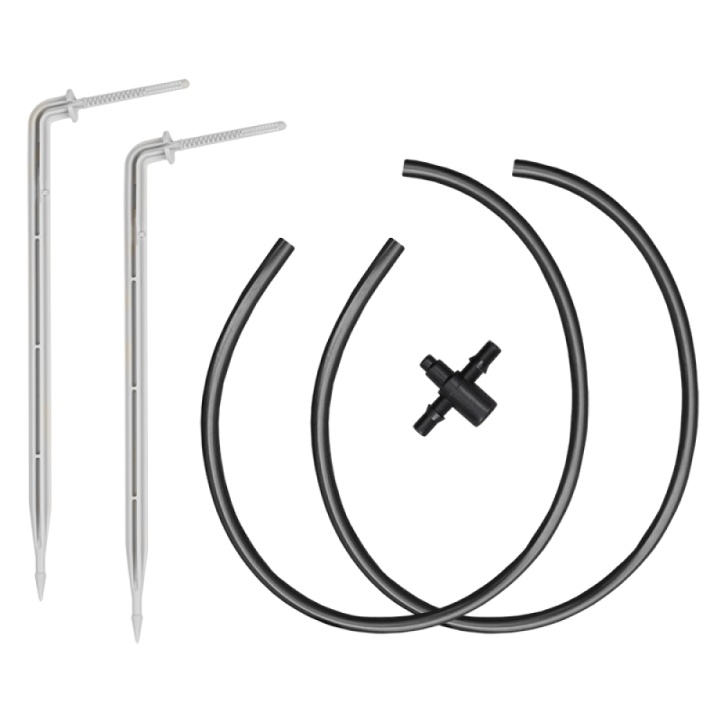 Ilgas kampinis lašintuvas 2,2 l/val. su dvipuse jungtimi, 2 x 50 cm žarna -DSK-2222L