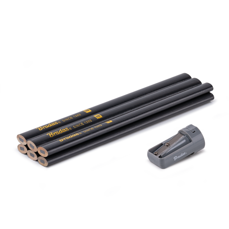 Konstrukcinių pieštukų rinkinys su drožtuku HB 180mm OVAL -DIY-PC2OV18GH/S6B