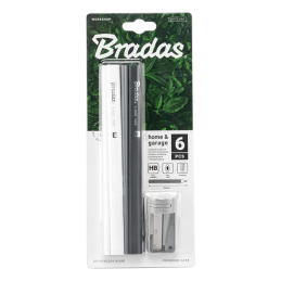 HB spalvotų pieštukų rinkinys su drožtuku, 180 mm, ovalus -DIY-PCWL2OV18/S6B