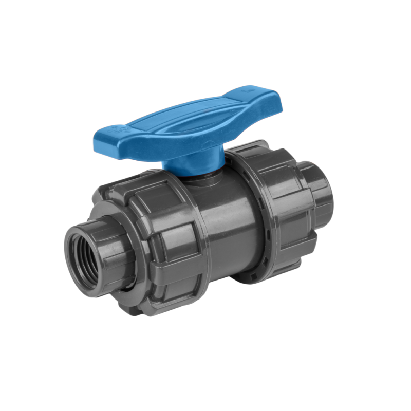 PN16 PVC rutulinis vožtuvas - dviejų varžtų / GW 1/2" / GW 1/2 -DSRA16V2SF12F12