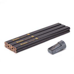 Statybinių pieštukų rinkinys su drožtuku HB 180mm OCTAGON -DIY-PC2OC18GH/S6B