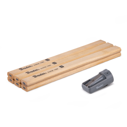 Statybinių pieštukų rinkinys su drožtuku HB 180mm OCTAGON -DIY-PC2OC18WD/S6B