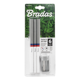 Statybinių pieštukų rinkinys su drožtuku 180 mm HEX -DIY-PCWL1HX18/S6B