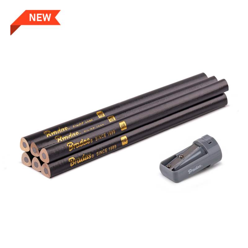 Konstrukcinių pieštukų rinkinys su drožtuku HB 180mm TRIANGLE -DIY-PC2TR18GH/S6B