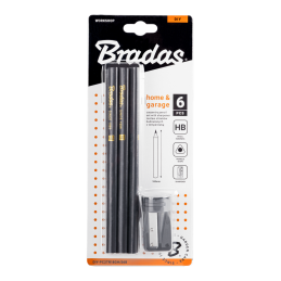 Konstrukcinių pieštukų rinkinys su drožtuku HB 180mm TRIANGLE -DIY-PC2TR18GH/S6B