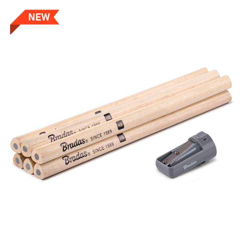 Konstrukcinių pieštukų rinkinys su drožtuku HB 180mm TRIANGLE -DIY-PC2TR18WD/S6B