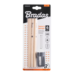 Konstrukcinių pieštukų rinkinys su drožtuku HB 180mm TRIANGLE -DIY-PC2TR18WD/S6B