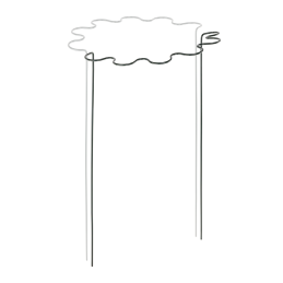 Banguotas žiedinis augalų laikiklis, 1/2 apskritimo, skersmuo 40 cm / aukštis 85 cm -TYRP4F4085