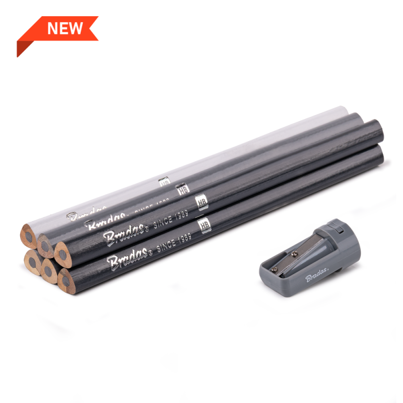 Konstrukcinių pieštukų rinkinys su drožtuku HB 180mm TRIANGLE -DIY-PCWL2TR18/S6B