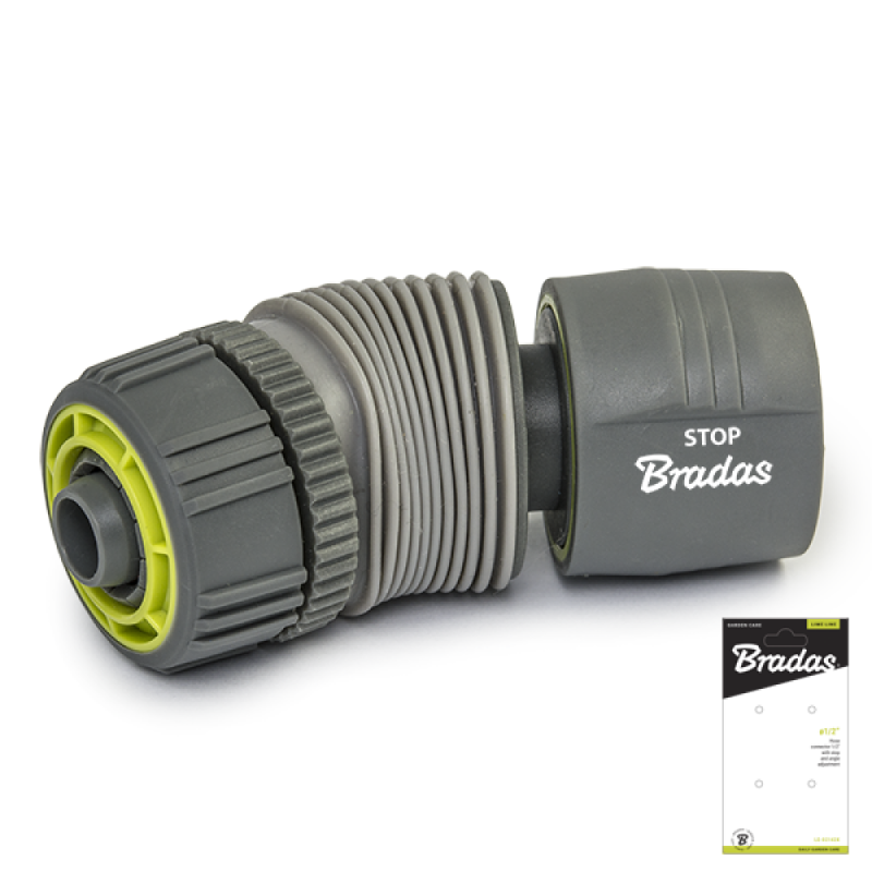 LIME LINE SOFT 1/2" greito prijungimo jungtis su ribotuvu ir kampo reguliavimu -LE-S2142K