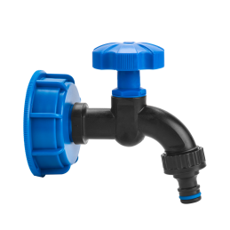 Komplektas - IBC mėlyna veržlė GW S60x6 su čiaupu GZ 1/2 -IBCS60-WL-K112