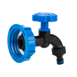 Komplektas - IBC mėlyna veržlė GW S60x6 su čiaupu GZ 1/2 -IBCS60-WL-K112