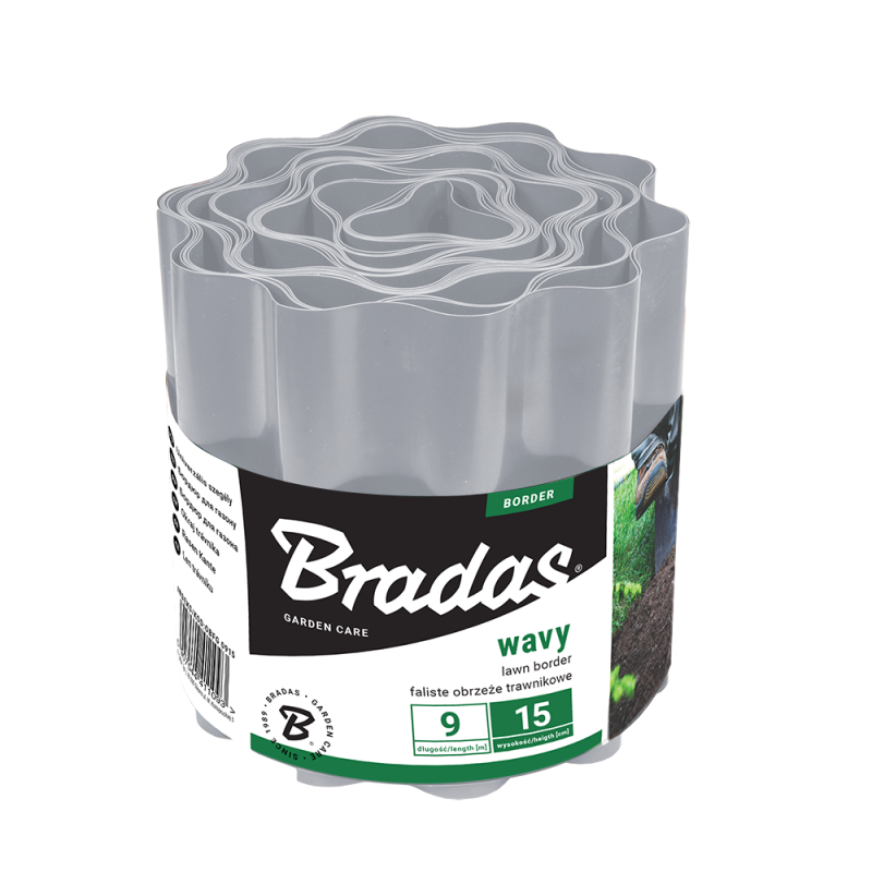 Banguotas vejos apvadas 9 m x 10 cm, šviesiai pilkas -OBFLGY 0910