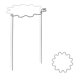 Banguotas žiedinis augalų laikiklis, 1/2 apskritimo, skersmuo 40 cm / aukštis 100 cm -TYRP4F40100