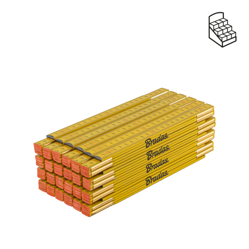 MEDINĖ sulankstoma liniuotė 1 m -DIY-MFW11YL/24BOX