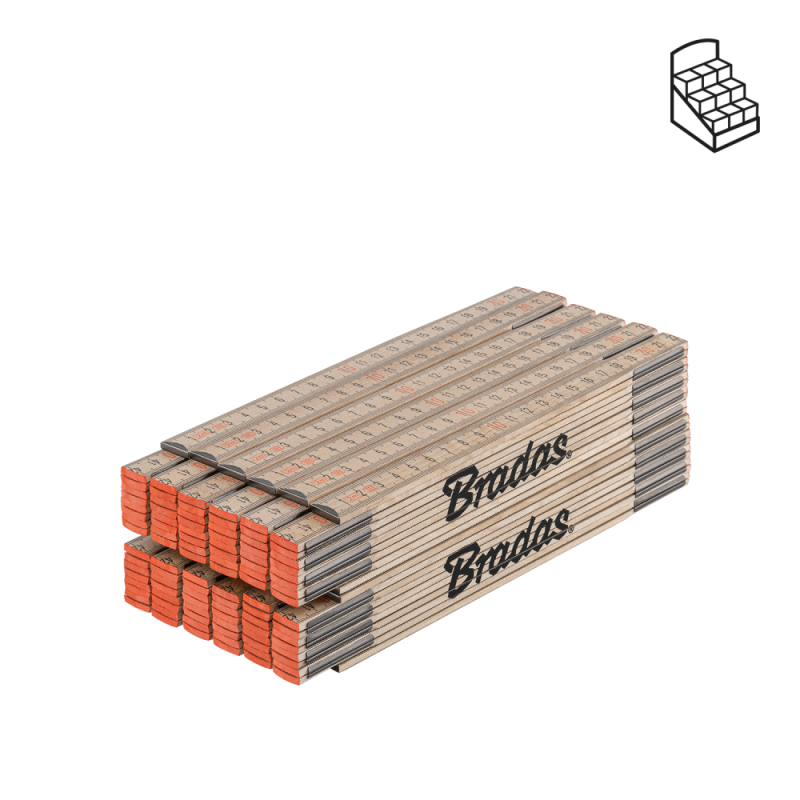 MEDINĖ sulankstoma liniuotė 2 m -DIY-MFW21WD/12BOX