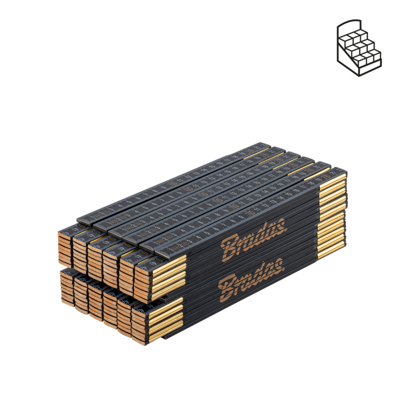 MEDINĖ sulankstoma liniuotė 2 m -DIY-MFW21BK/12BOX