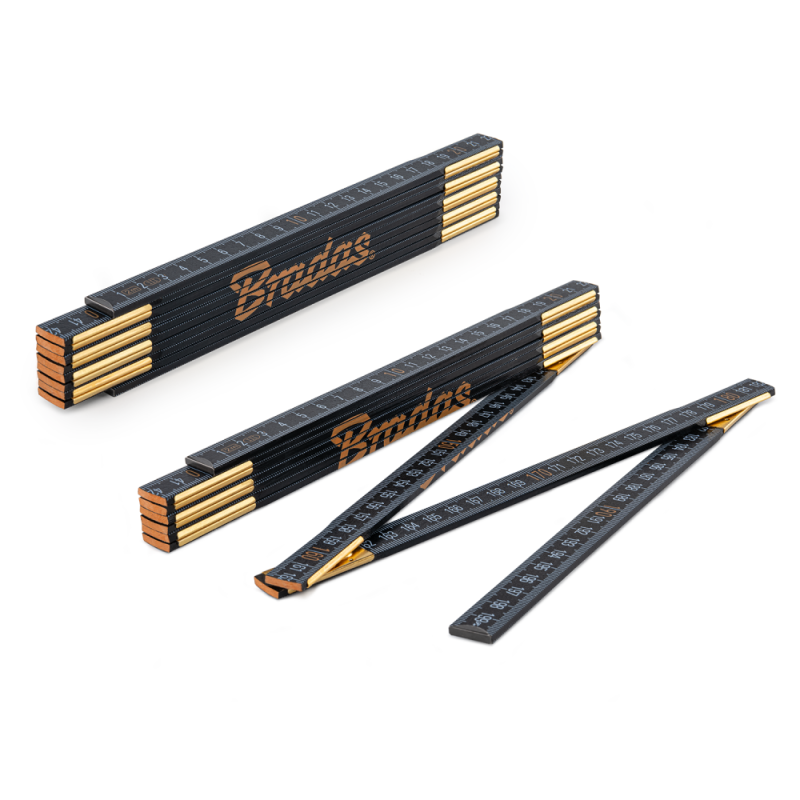 MEDINĖ sulankstoma liniuotė 2 m -DIY-MFW21BK/S