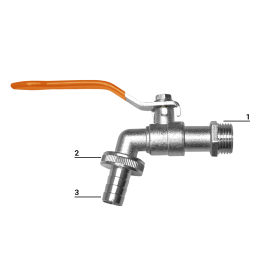 Rutulinis čiaupas GZ3/4", žarnos išleidimo anga 1/2 -GKK04343419Z