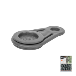 BUNGEE CLIPS virvės laikiklis su kilpelėmis ir rankena - pilkos spalvos -BCK1-B