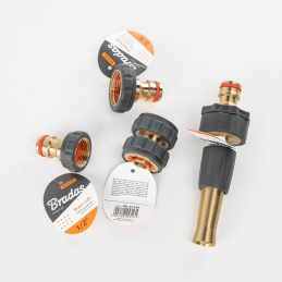 BRASS SOFT kampinė čiaupo jungtis GW 3/4" su vožtuvu ir išleidimo anga GZ 3/4 -BR-S2232/45