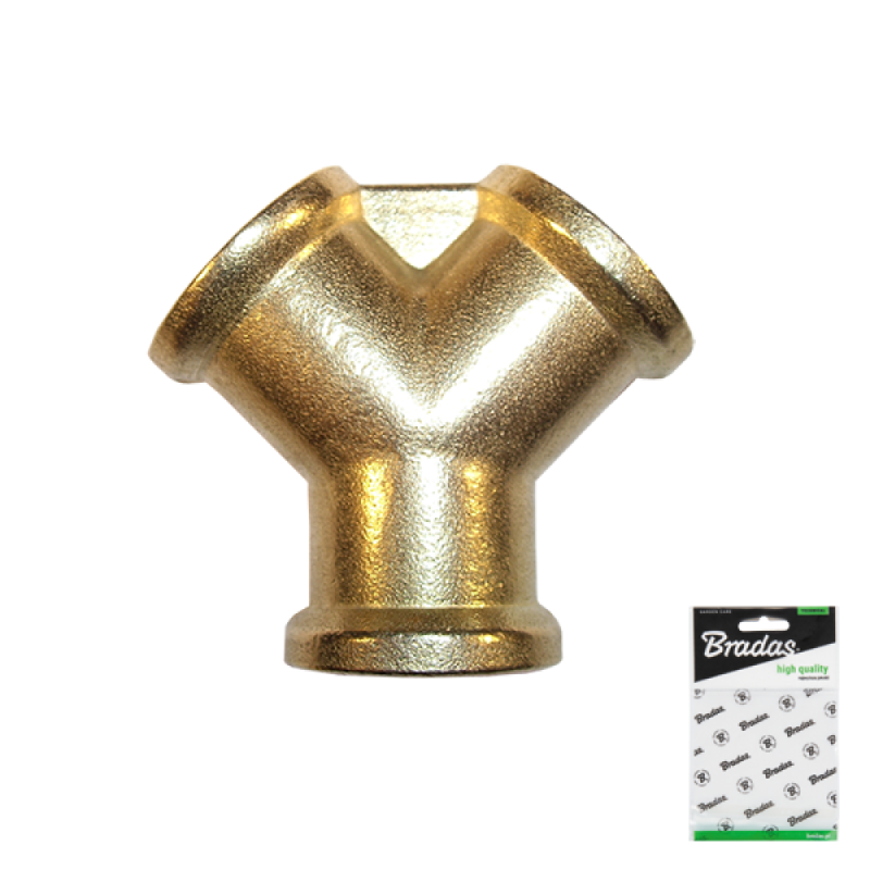 Dvipusė jungtis 3x GW 3/8" ŽALVARIS -SPW030