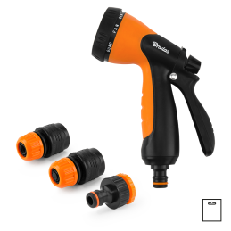 BLACK LINE 8 funkcijų pistoletas su antgaliais - rinkinys -ECO-2068SET