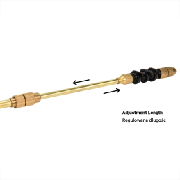 Žalvarinis teleskopinis purkštuvas 47-75 cm be rankenos / reguliuojamas antgalio kampas -ASA12-4775