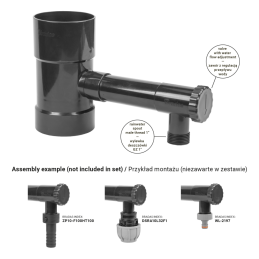 Lietaus vandens surinktuvas su vožtuvu - 80 mm / 1 colio išorinis sriegis - GRAFITAS -IBCLZ1-080-DGY