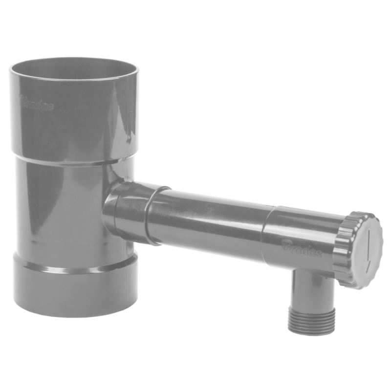 Lietaus vandens surinktuvas su vožtuvu - 90 mm - PILKA -IBCLZ1-090