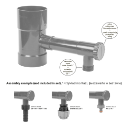Lietaus vandens surinktuvas su vožtuvu - 90 mm - PILKA -IBCLZ1-090