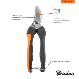 V-SERIES-D genėjimo žirklės, praeinantys ašmenys, nerūdijantis plienas -KT-V1045