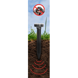 Saulės energija varomas kurmių ir graužikų atbaidymo įrenginys – apvalus ABS -CTRL-MO111S