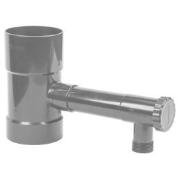 Lietaus vandens surinktuvas / gaudyklė su vožtuvu - 100 mm / GZ1 " PILKA -IBCLZ1-100