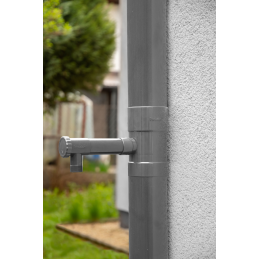 Lietaus vandens surinktuvas / gaudyklė su vožtuvu - 100 mm / GZ1 " PILKA -IBCLZ1-100