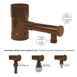 Lietaus vandens surinktuvas / gaudyklė su vožtuvu - 100 mm / 1 colio išorinis sriegis - RUDAS -IBCLZ1-100-BR
