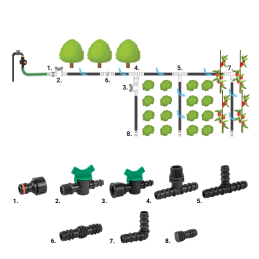 16 mm lašelinės žarnos priedų rinkinys - 42 vnt. -DSWA20-SET2